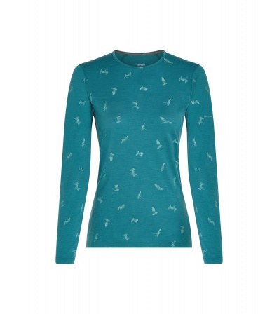 Icebreaker Women's Merino 200 Oasis LS Crewe Thermal Top Ski Day